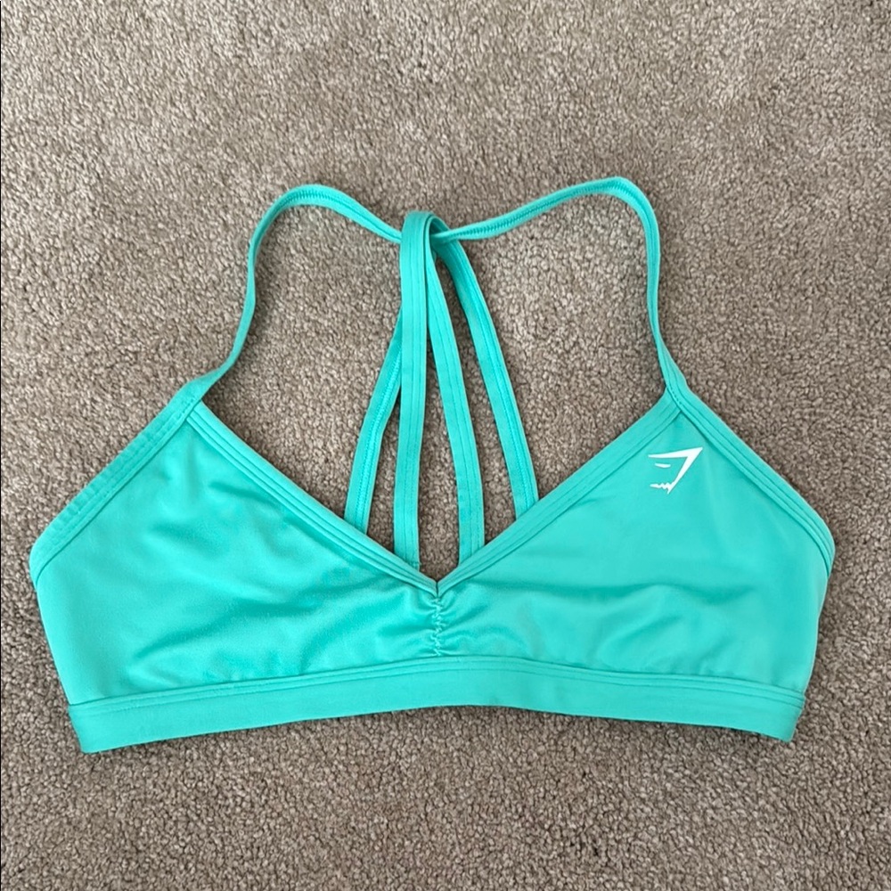 Teal gymshark Minimal Sports Bra